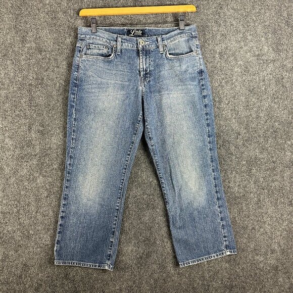 Lucky Brand Denim - Lucky Brand Jeans Womens 10 Classic Rider Crop Cotton Stretch Pockets Logo